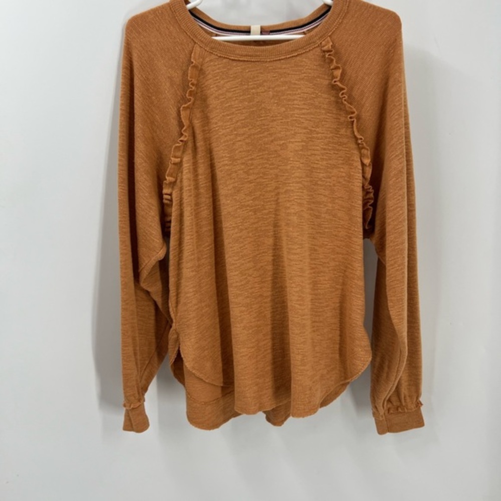 Pilcro by Anthropologyie top with ruffle detail knit  top  M